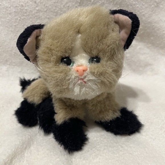 Tyco Other - 1993 Tyco Kitty Kitty Kittens Kitten VTG Black Tan Plush Siamese Coloring Purrs